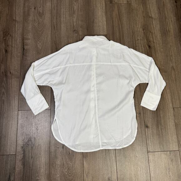 Madewell Relaxed Dolman Button-Up Shirt WMNS XS White Natural Undyed Long Sleeve - Picture 7 of 9